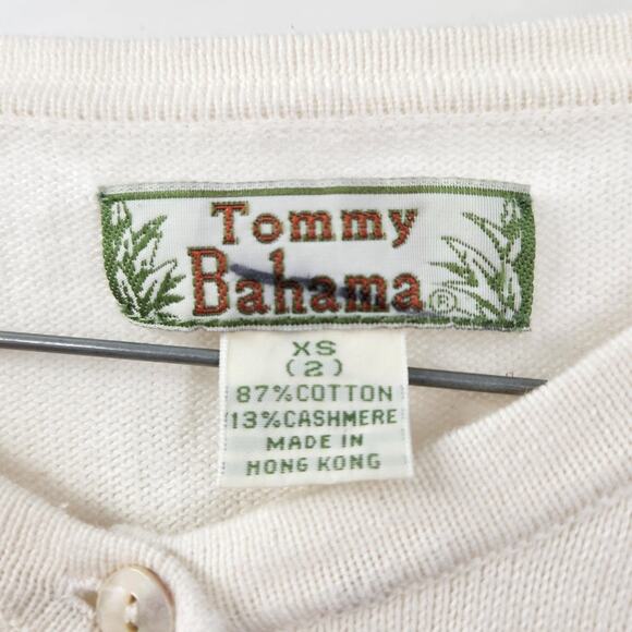 Tommy Bahama Cream Colored Button Down Cardigan Sweater Womens Extra Small XS - Picture 3 of 3